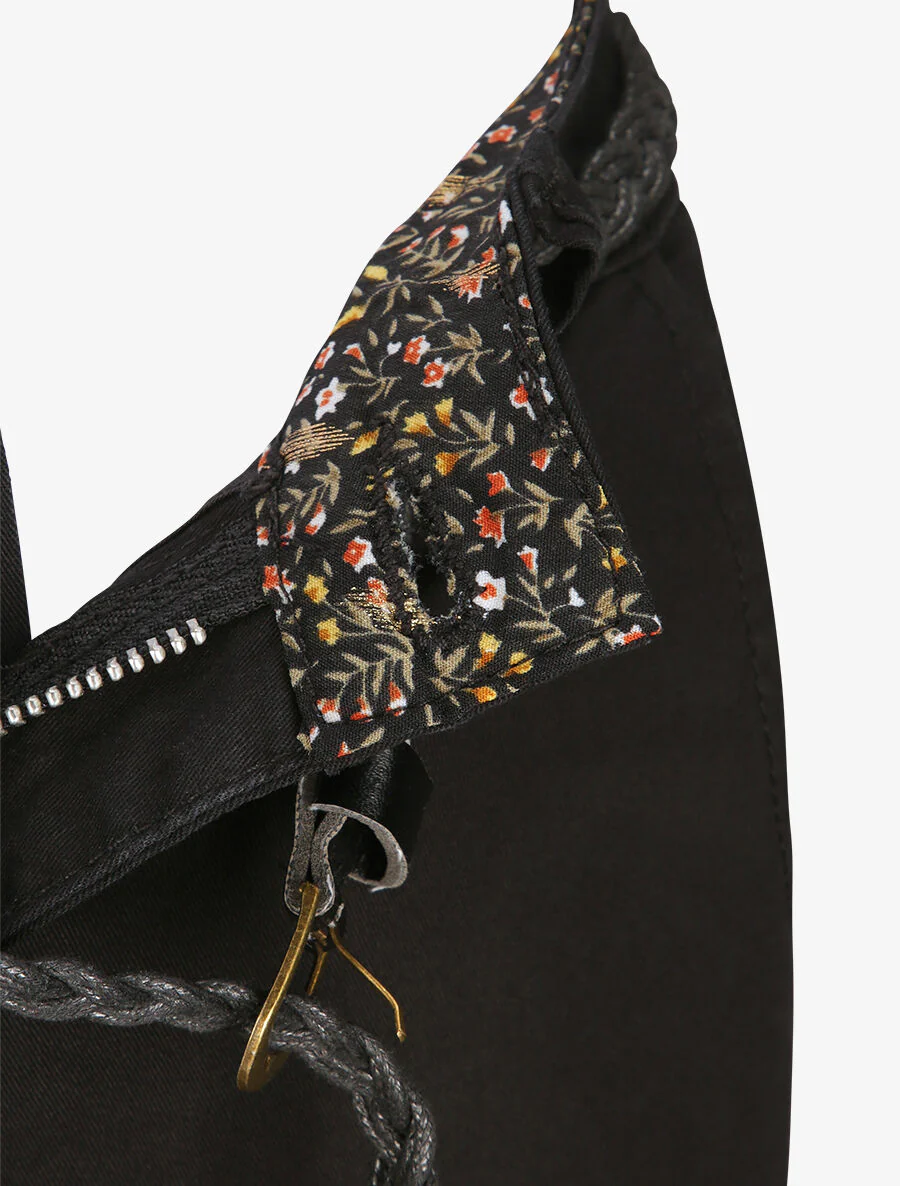 7/8 broek met omgeslagen zoom - Zwart - Image 3
