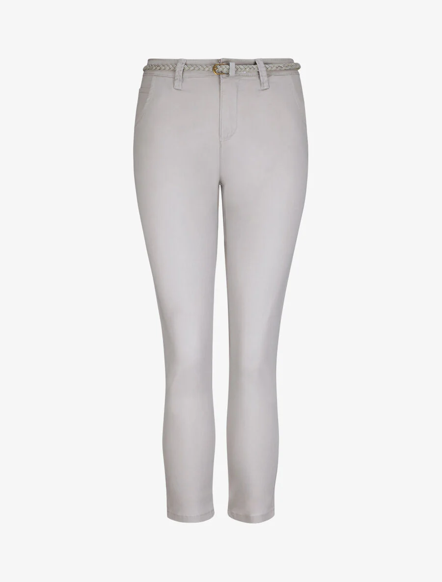 7/8 broek met omgeslagen zoom - grijs