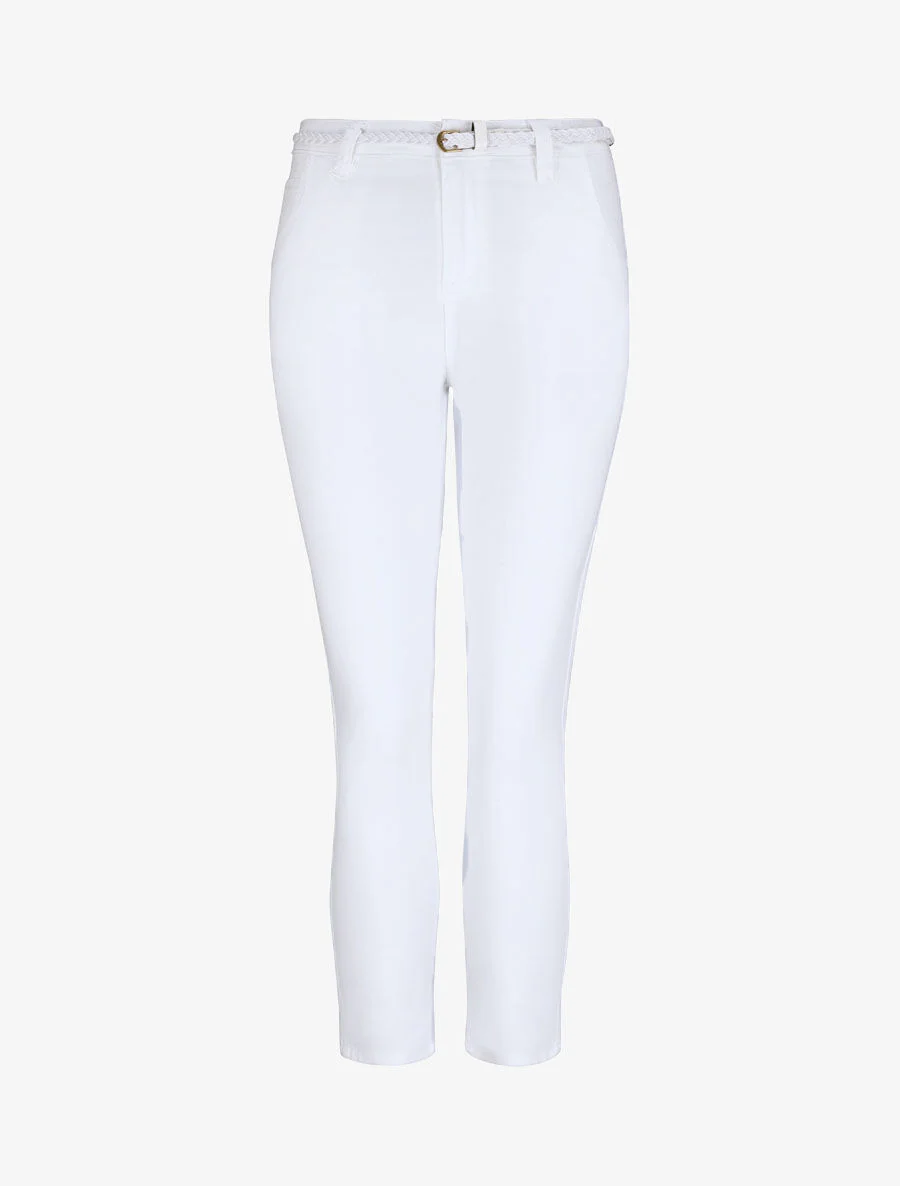 7/8 broek met omgeslagen zoom - wit