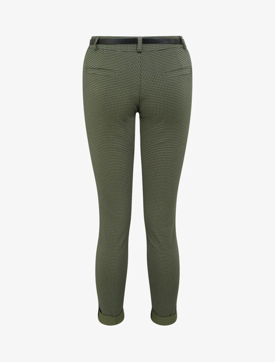 7/8 gedrukte klaver achterzijde broek - kaki - Image 2