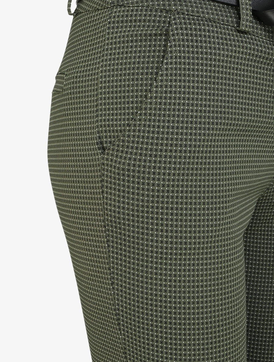 7/8 gedrukte klaver achterzijde broek - kaki - Image 3