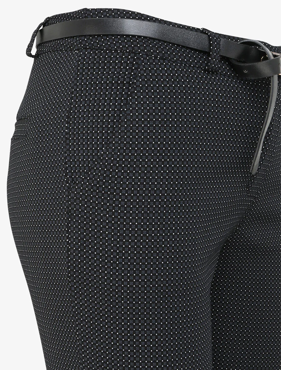 7/8 gedrukte klaver achterzijde broek - Zwart - Image 3