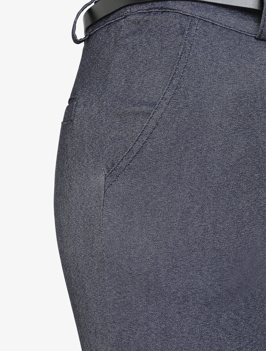 7/8 jeanslook broek met omgekeerde randen - Jeansblauw - Image 3