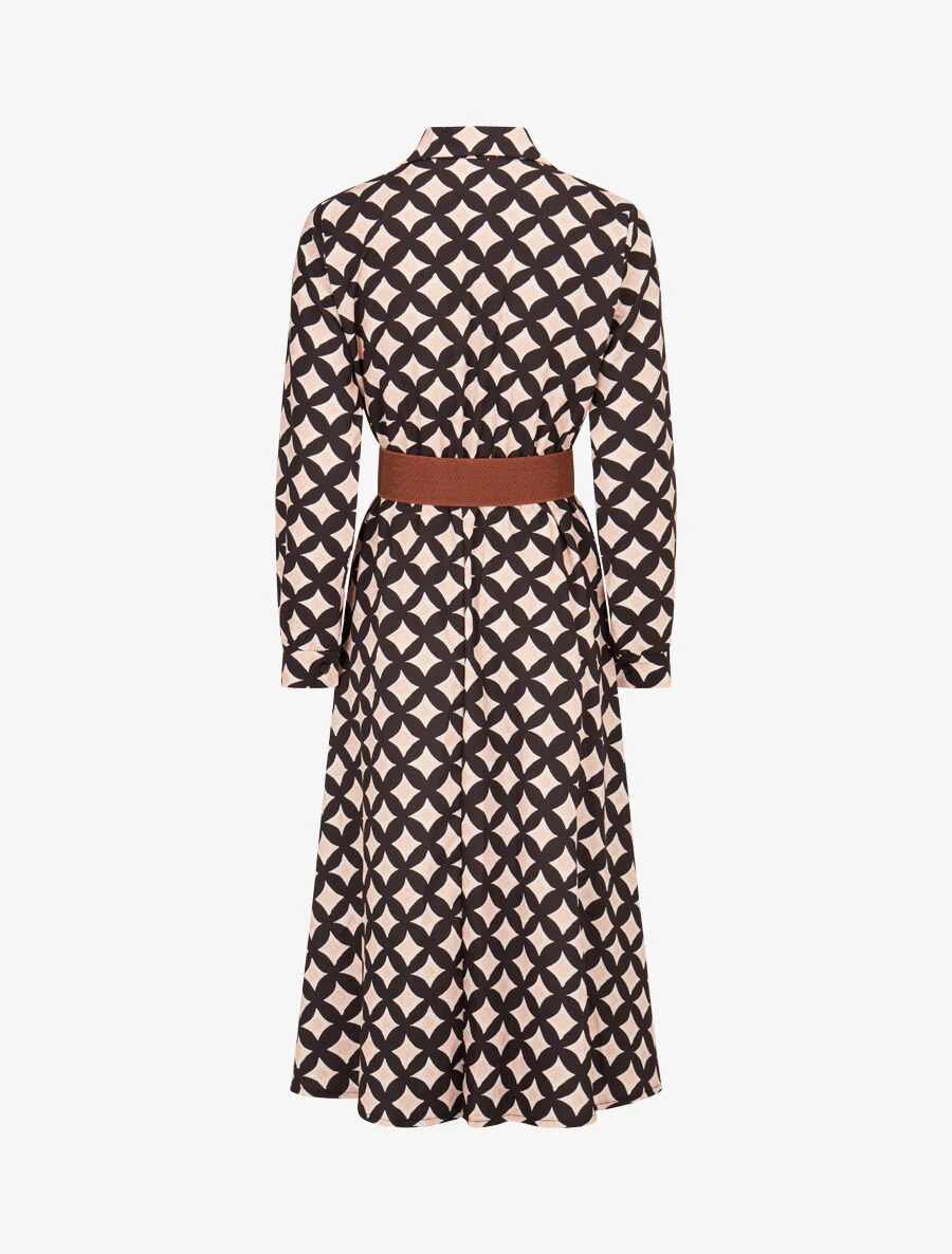 70's geruite lange jurk - zwart - Image 2