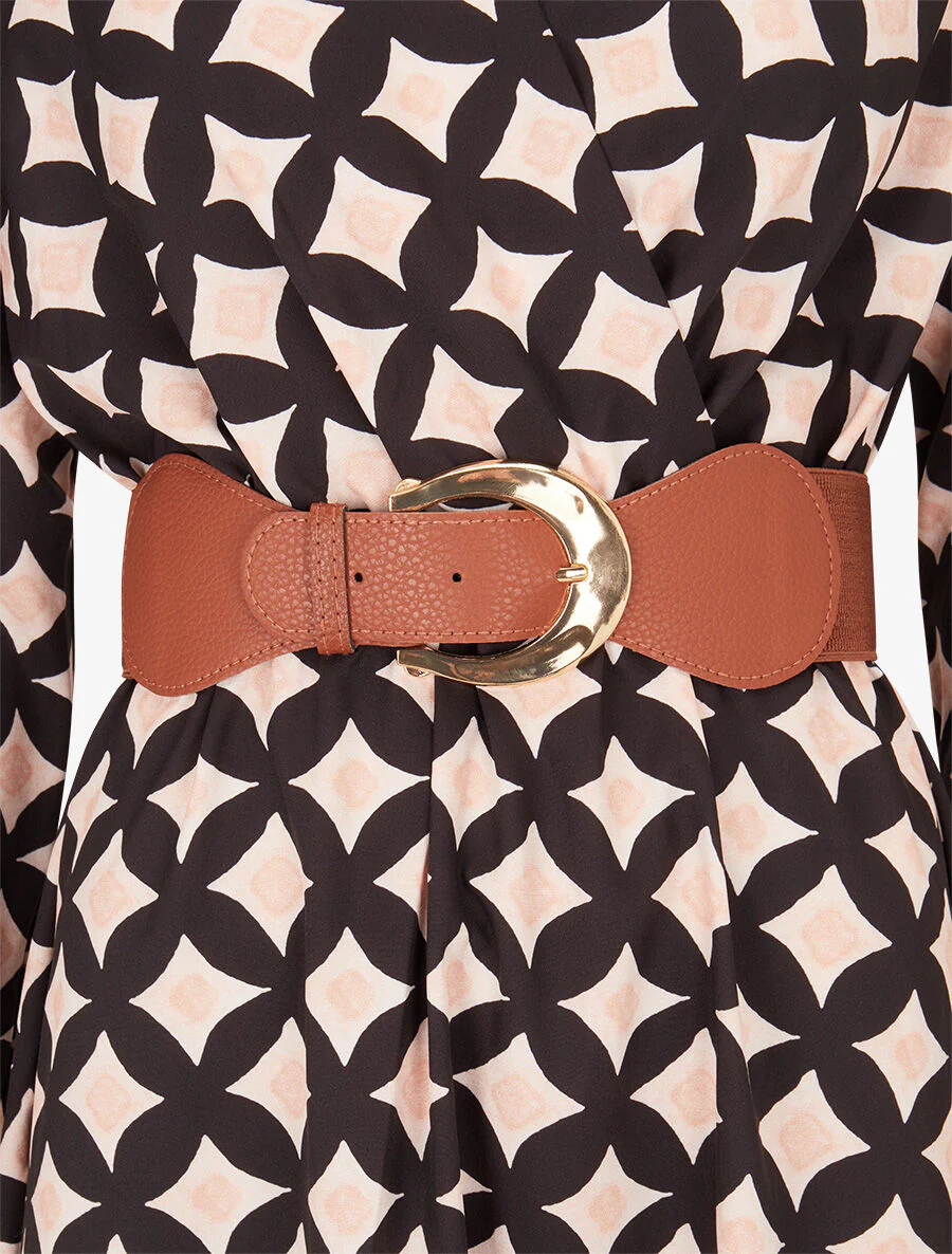 70's geruite lange jurk - zwart - Image 3