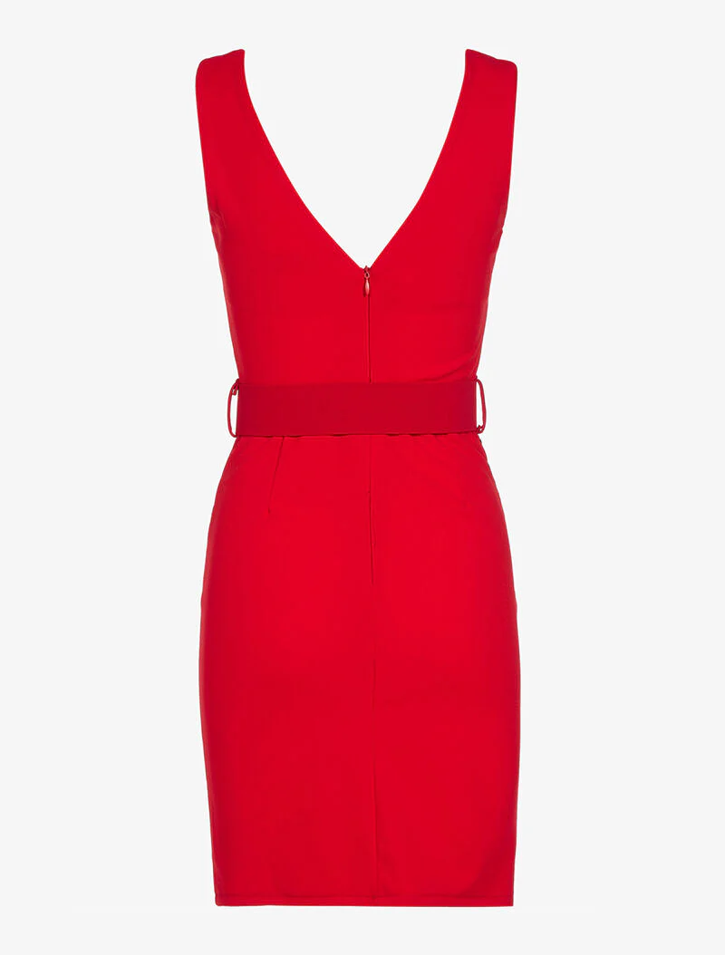 Nauwsluitende driekleurige jurk - rood/wit/zwart - Image 2