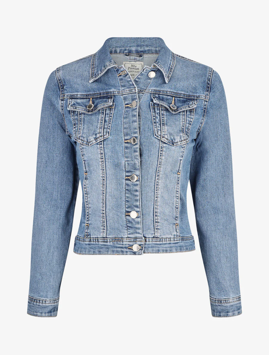 Aangesloten spijkerjasje - Blauw denim