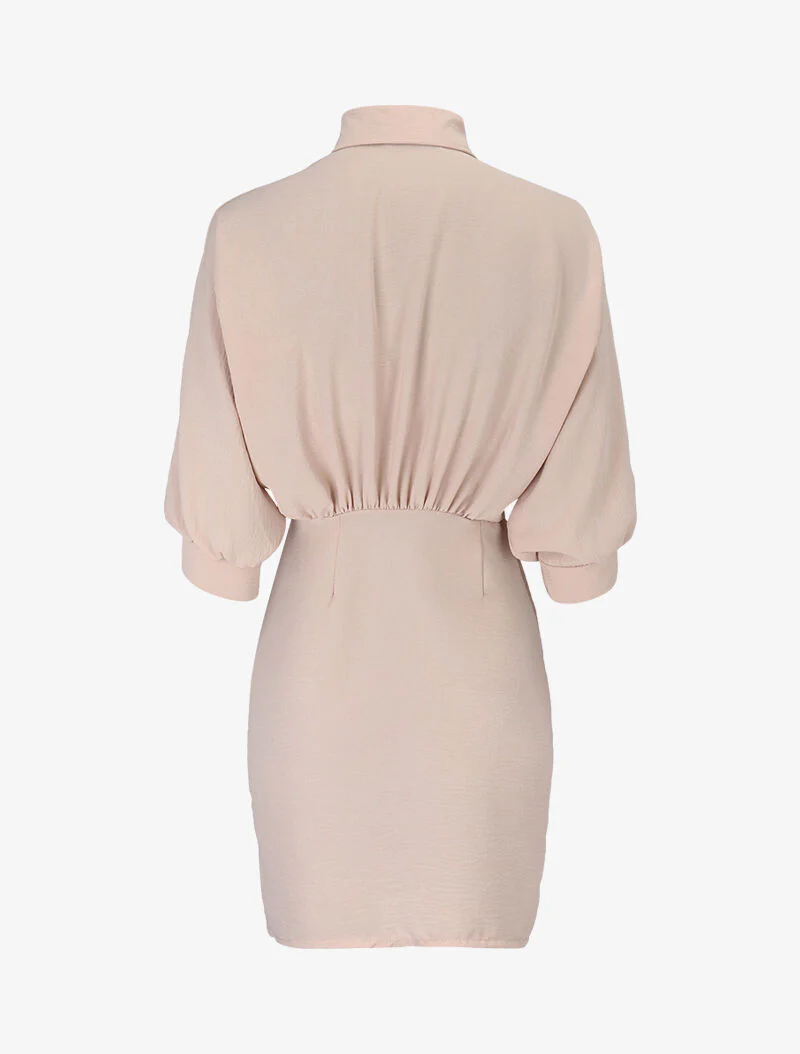Aansluitende blouse met vleermuismouwen - beige - Image 2