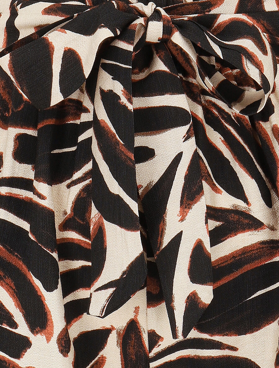 Abstracte print korte papieren zak - Bruin - Image 3