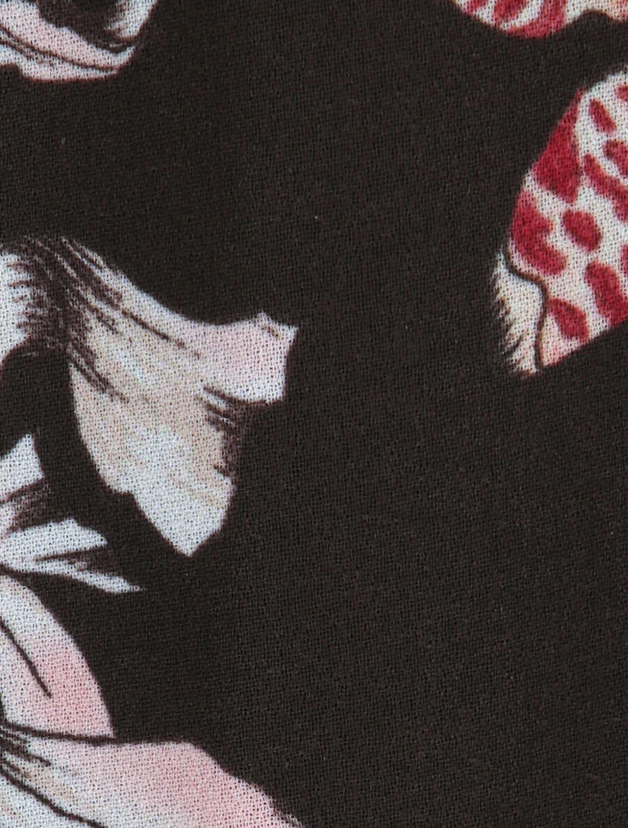 Amerikaanse top met wilde-orchideeënprint - zwart - Image 3