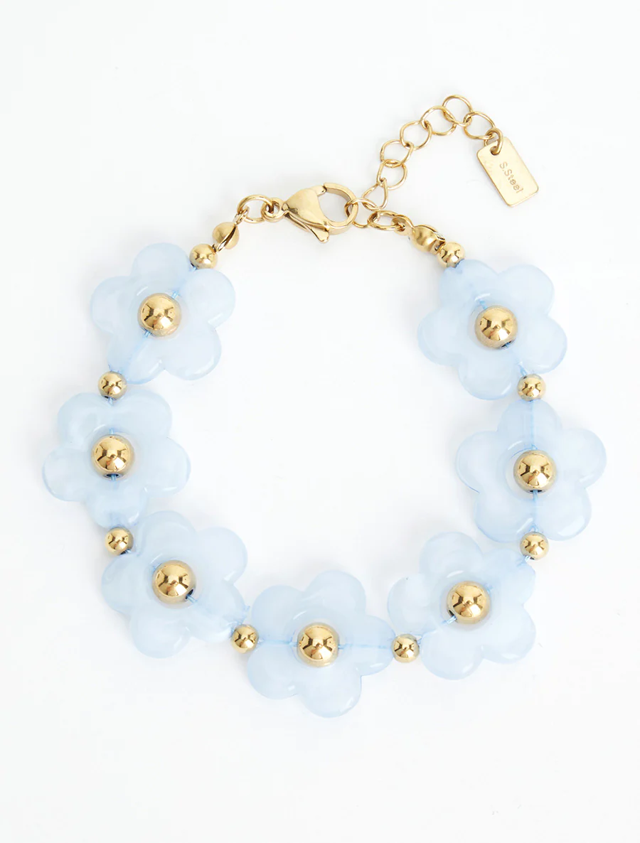Armband met bloemenmotief van hars - Blauw - Image 2