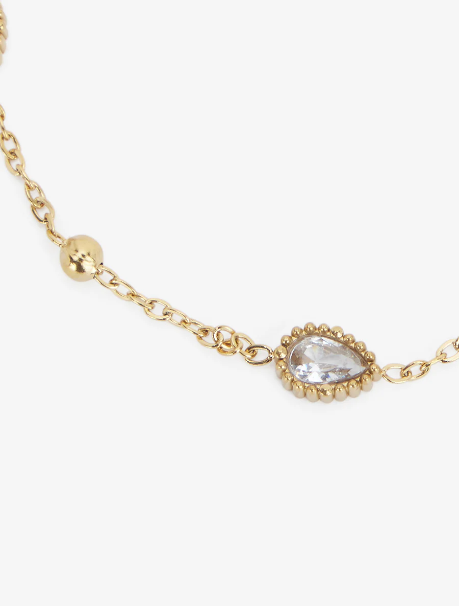 Armband met druppels versierd met zirkonia. - Goud - Image 3