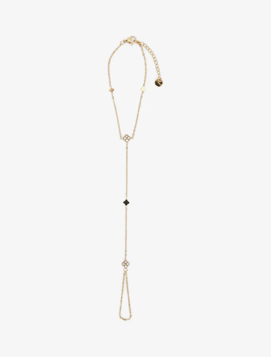 Armband met klavers versierd met witte zirkonia's - Goud - Image 2