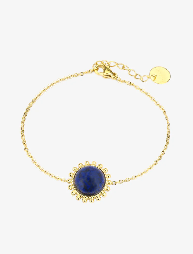 Armband met reliƫf gekleurde plaat - blauw