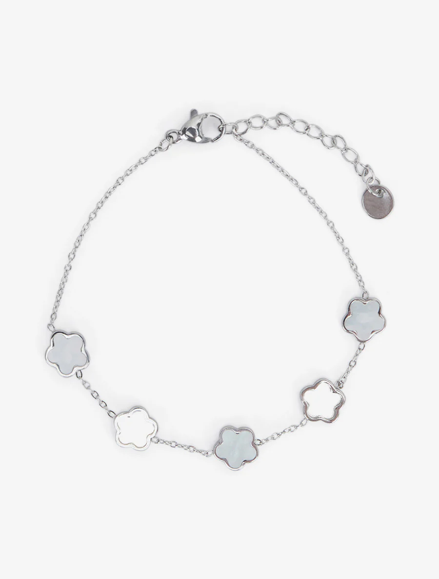 Armband met opengewerkte en parelmoeren bloemen - Geld - Image 2