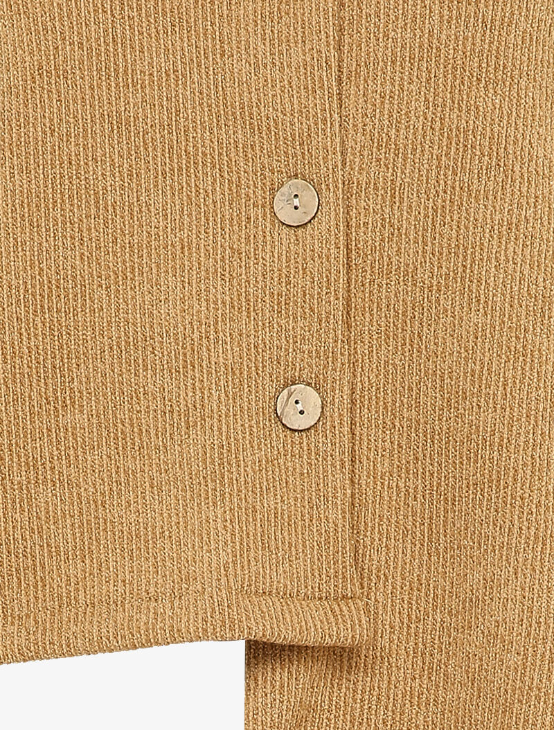 Cardigan met asymmetrische randen - Camel - Image 3