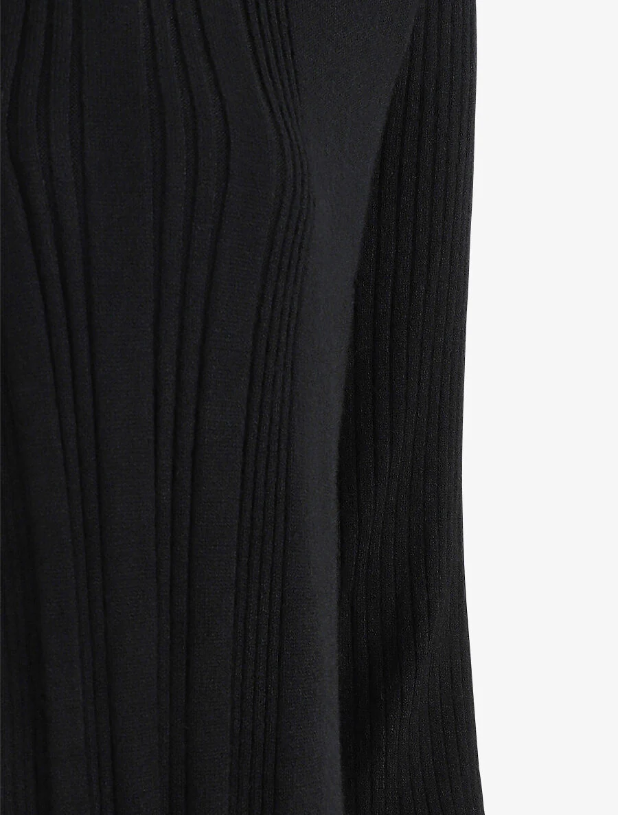 Asymmetrisch geribd vest - zwart - Image 3