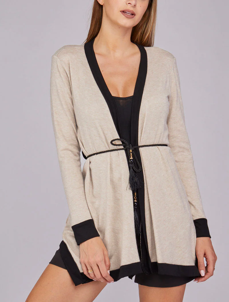 Asymmetrisch vest - Beige