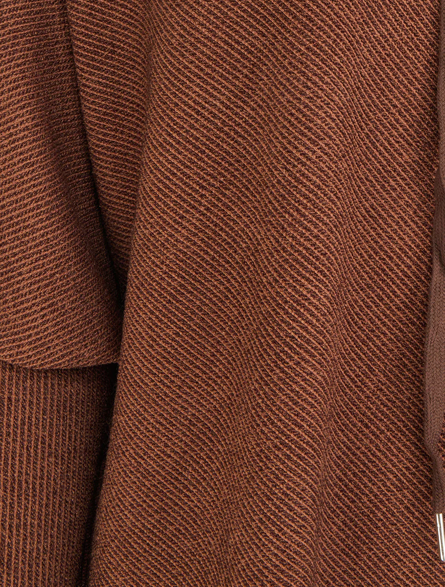 Asymmetrische dunne trui met capuchon - Bruin - Image 3