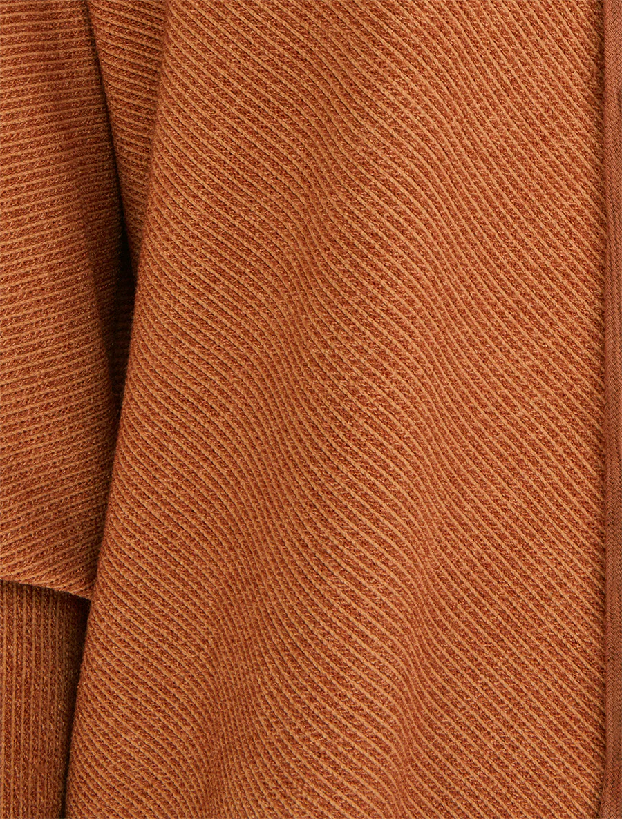 Asymmetrische dunne trui met capuchon - Sienarood - Image 3