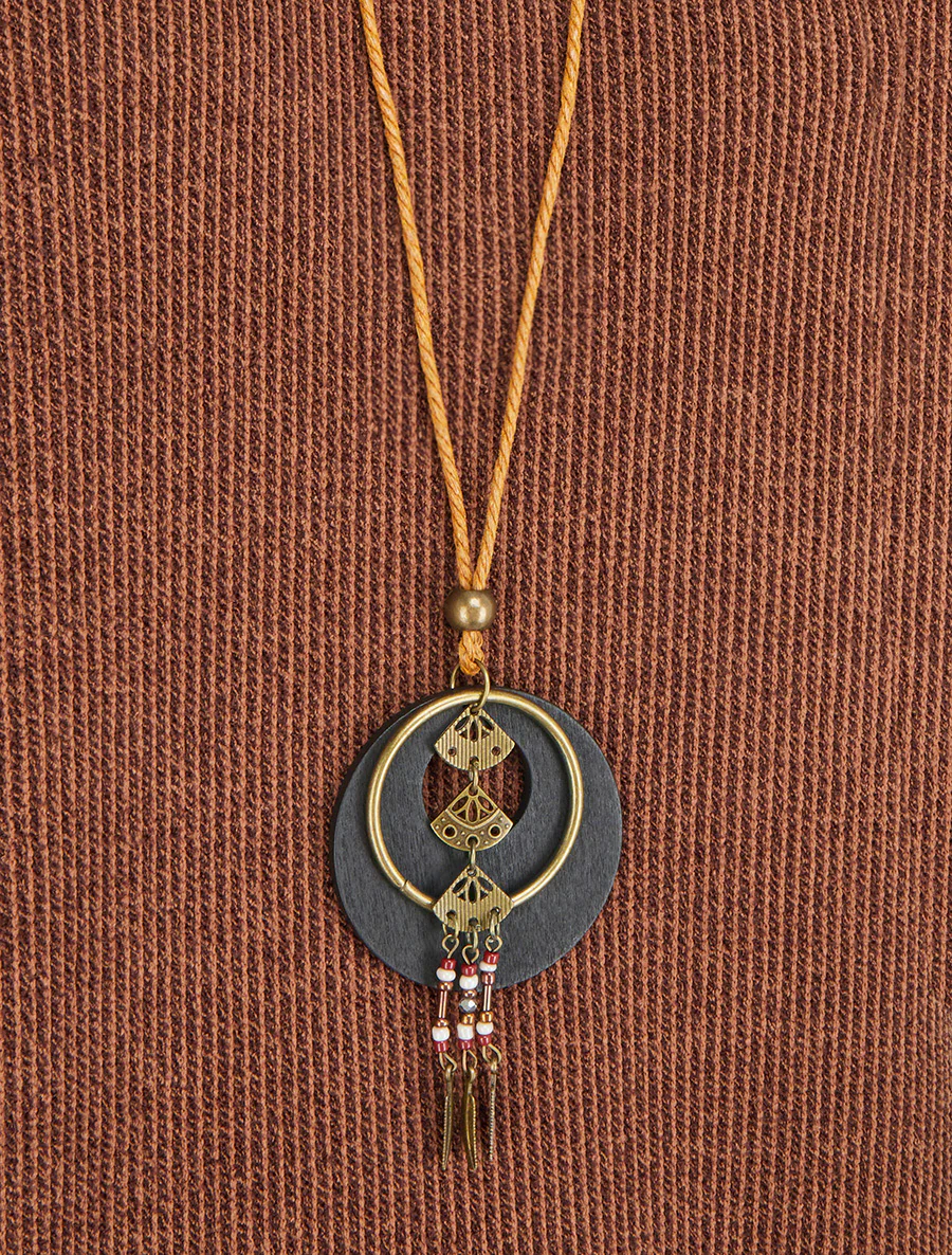 Asymmetrische dunne trui met oprolbare lange mouwen - Bruin - Image 3