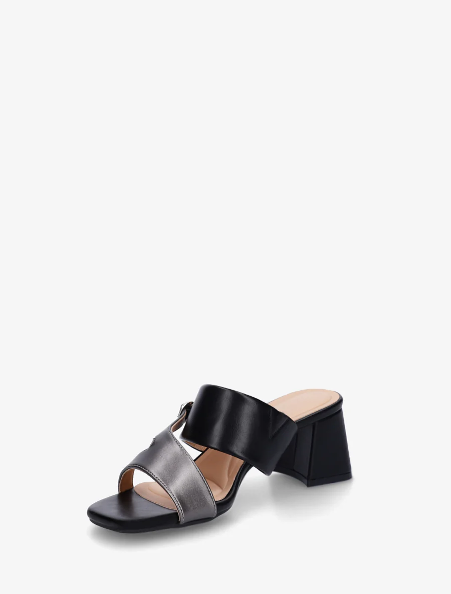 Asymmetrische enkelband sandalen - Zwart - Image 3