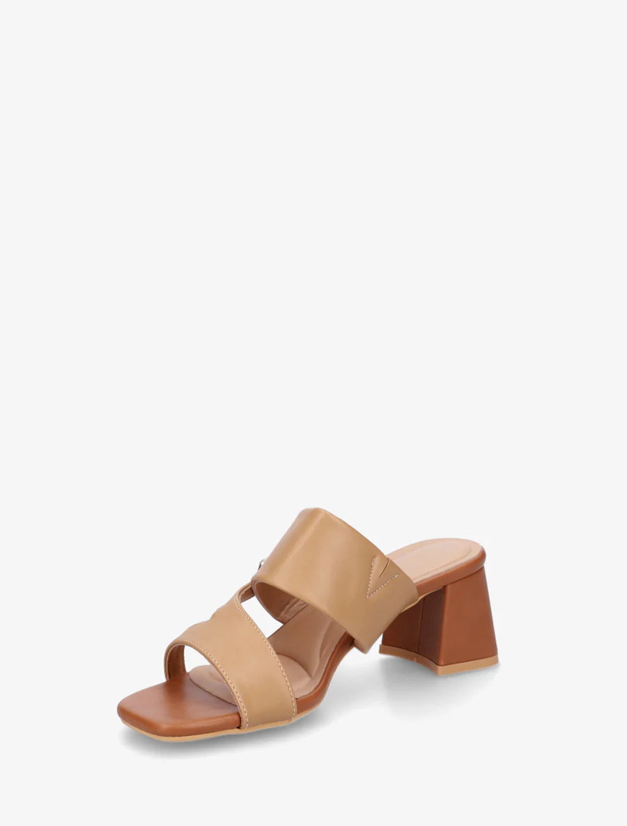 Asymmetrische enkelband sandalen - Licht kameel - Image 3