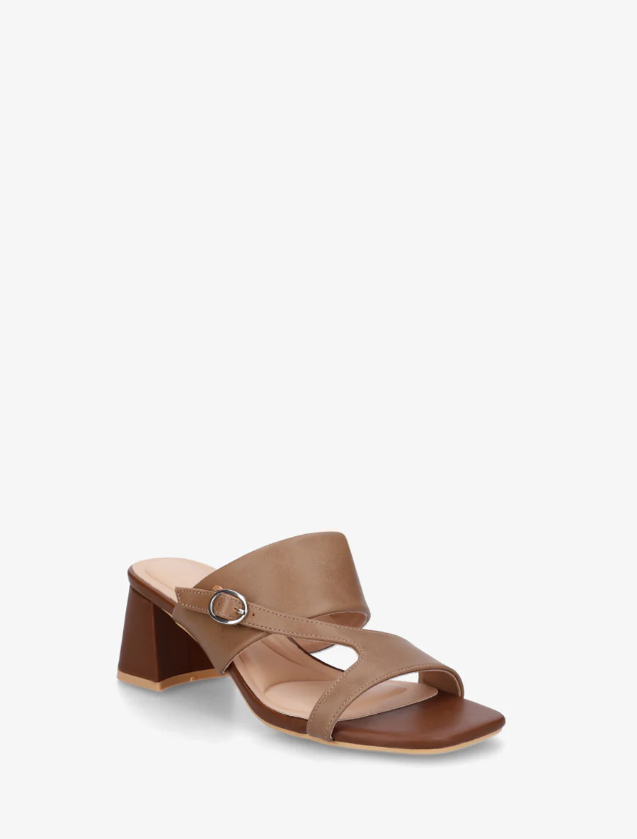Asymmetrische enkelband sandalen - Bruin - Image 2