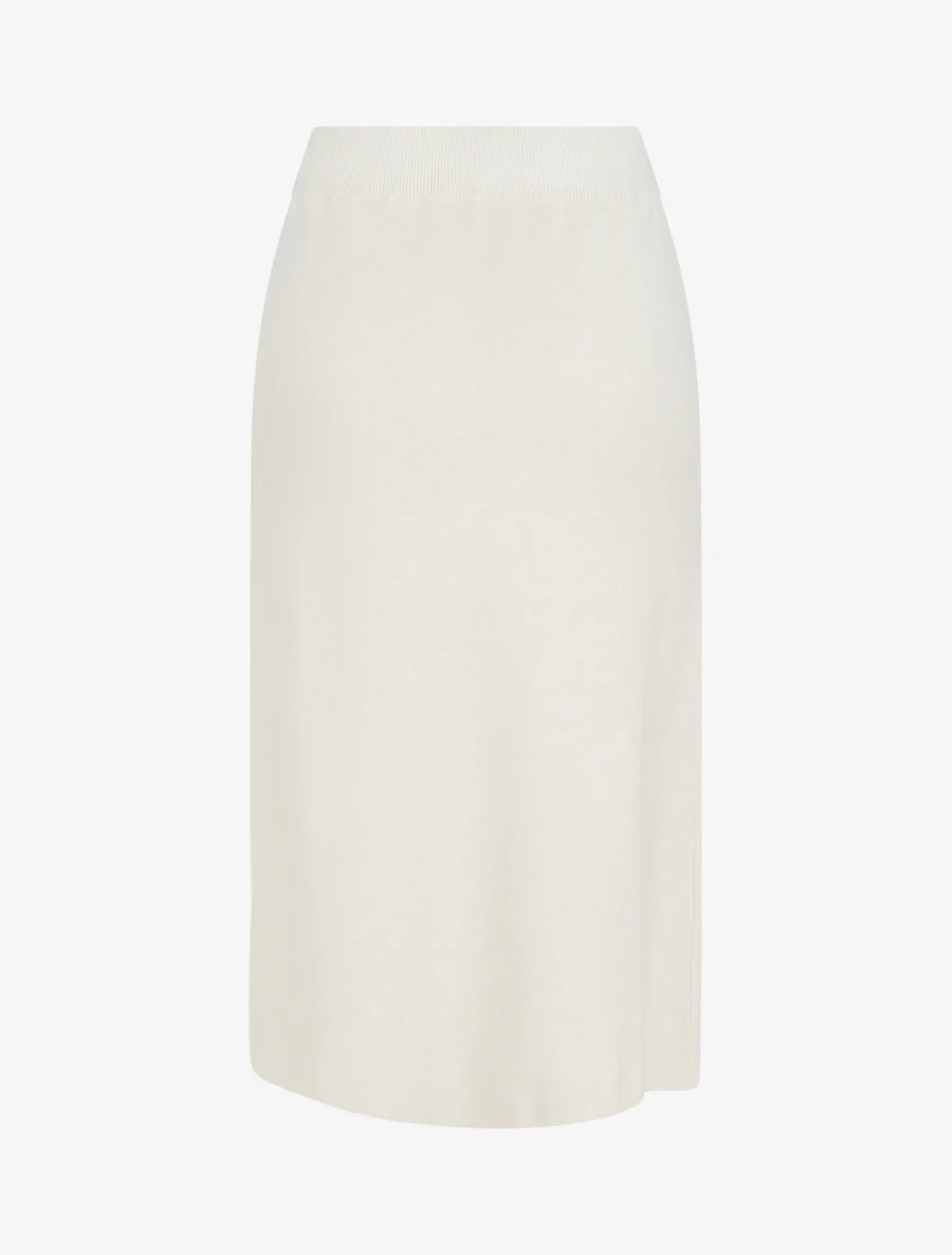 Asymmetrische gebreide effen rok - Beige - Image 2