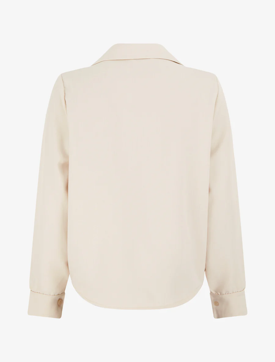 Asymmetrische geknoopte blouse - Beige - Image 2