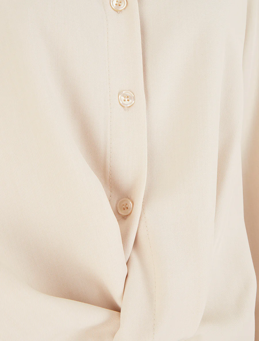 Asymmetrische geknoopte blouse - Beige - Image 3