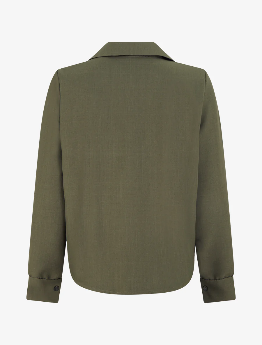 Asymmetrische geknoopte blouse - Kaki - Image 2