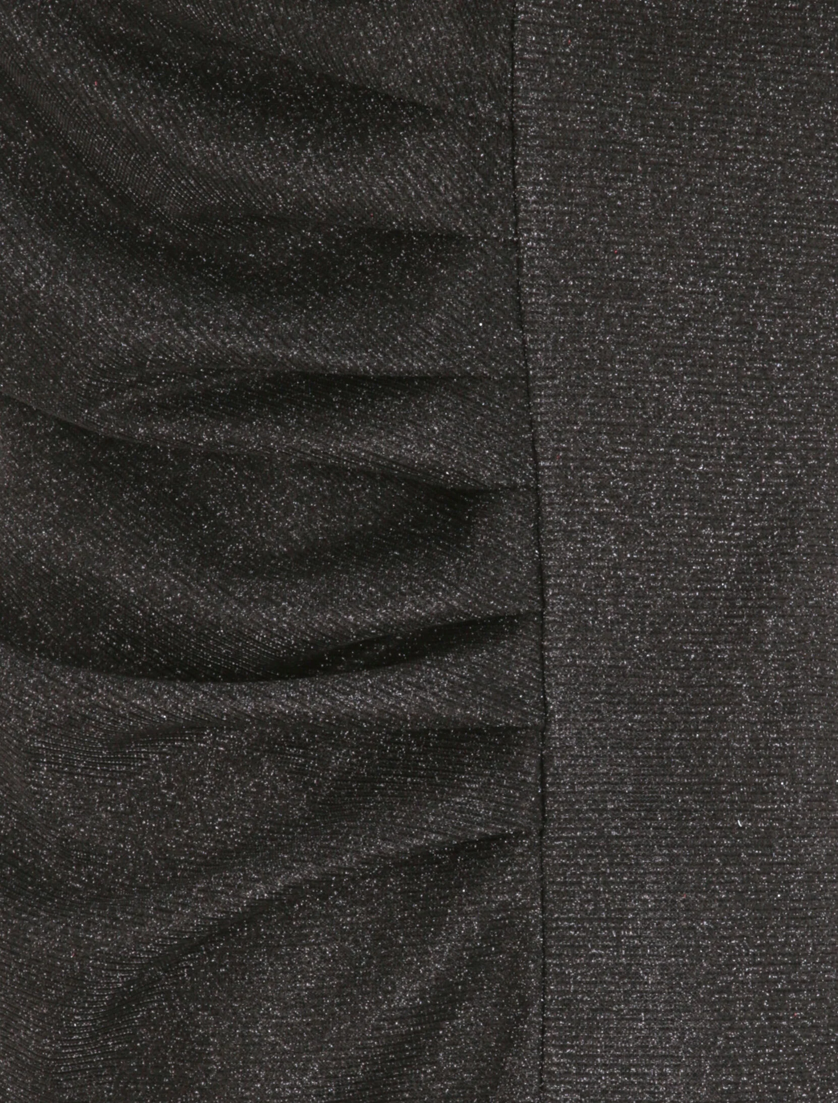 Glitterjurk met asymmetrische halslijn en gedrapeerd detail - Zwart - Image 3