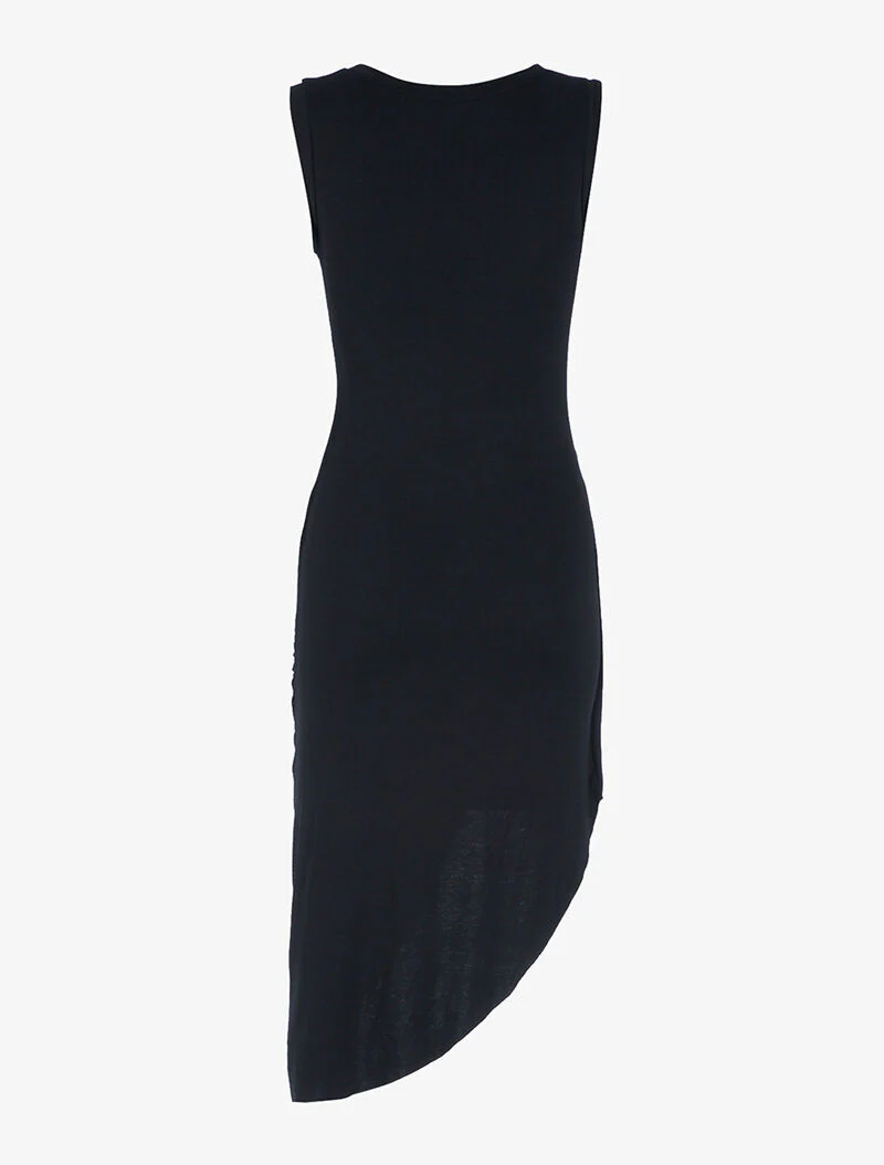 Asymmetrische snit jurk - zwart - Image 2