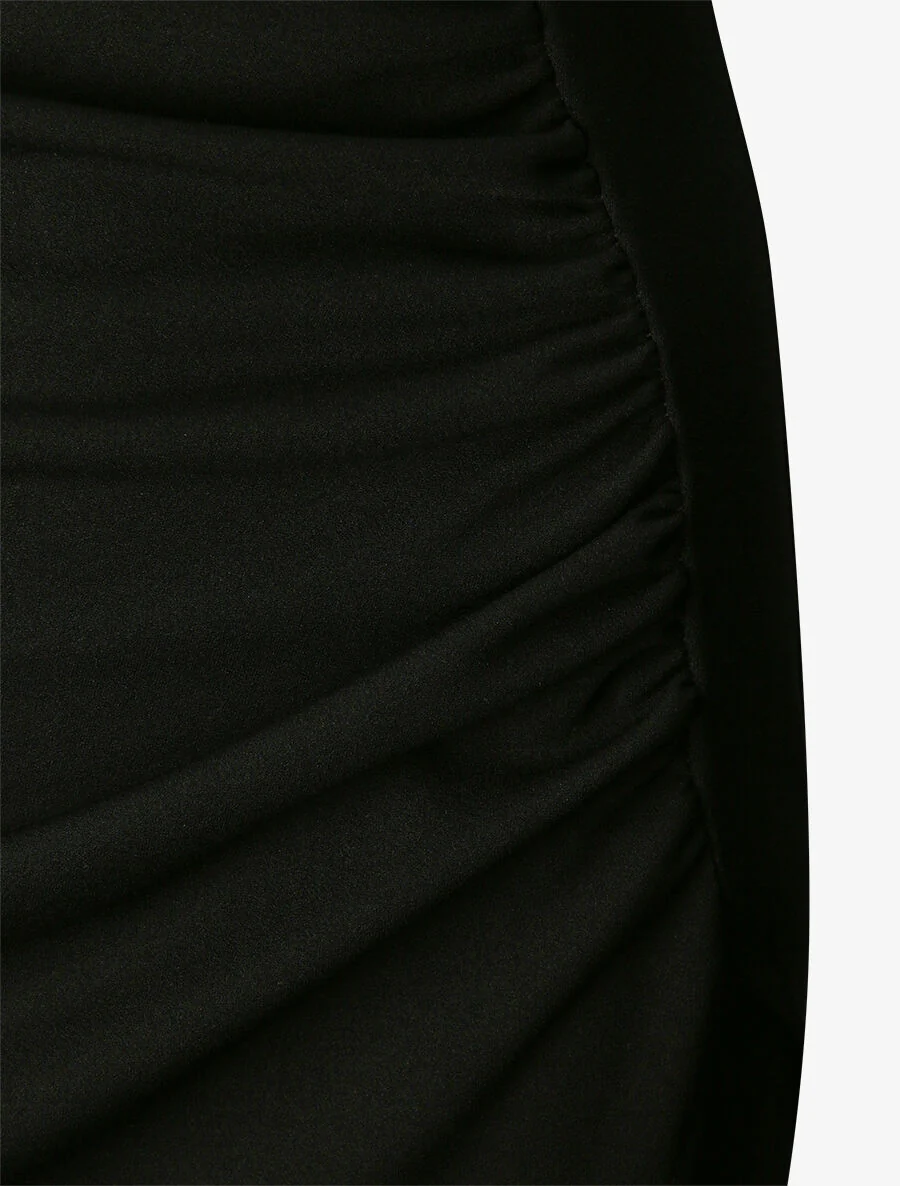 Asymmetrische jurk met dunne bandjes - Zwart - Image 3