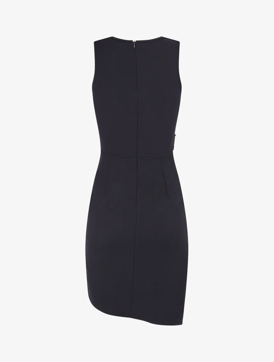 Asymmetrische jurk met pailletten in de taille - Marineblauw - Image 2