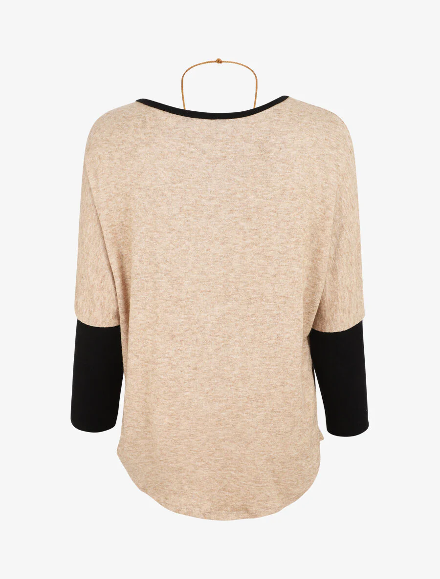 Asymmetrische lage batwing-trui - Camel - Image 2