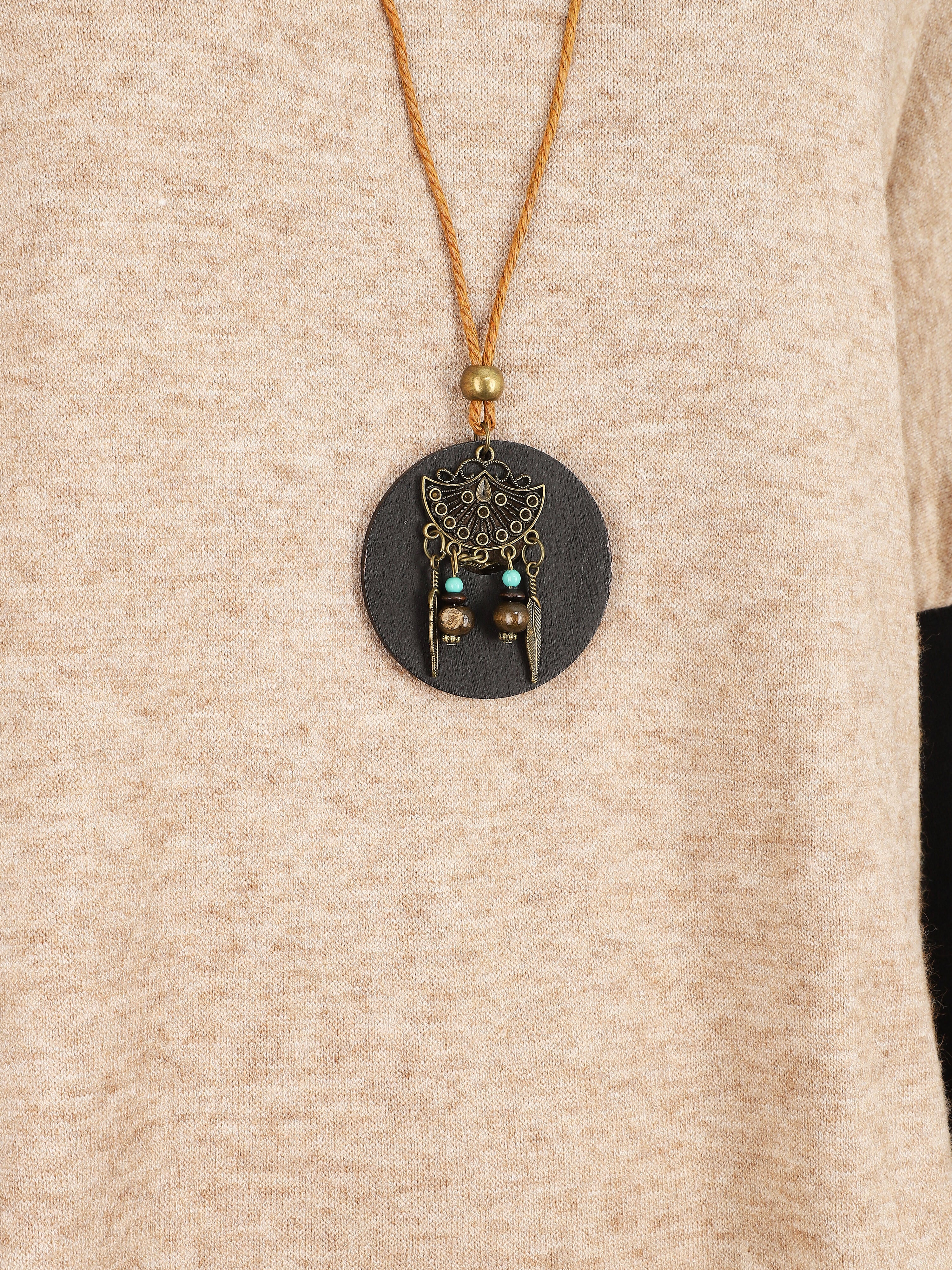 Asymmetrische lage batwing-trui - Camel - Image 3