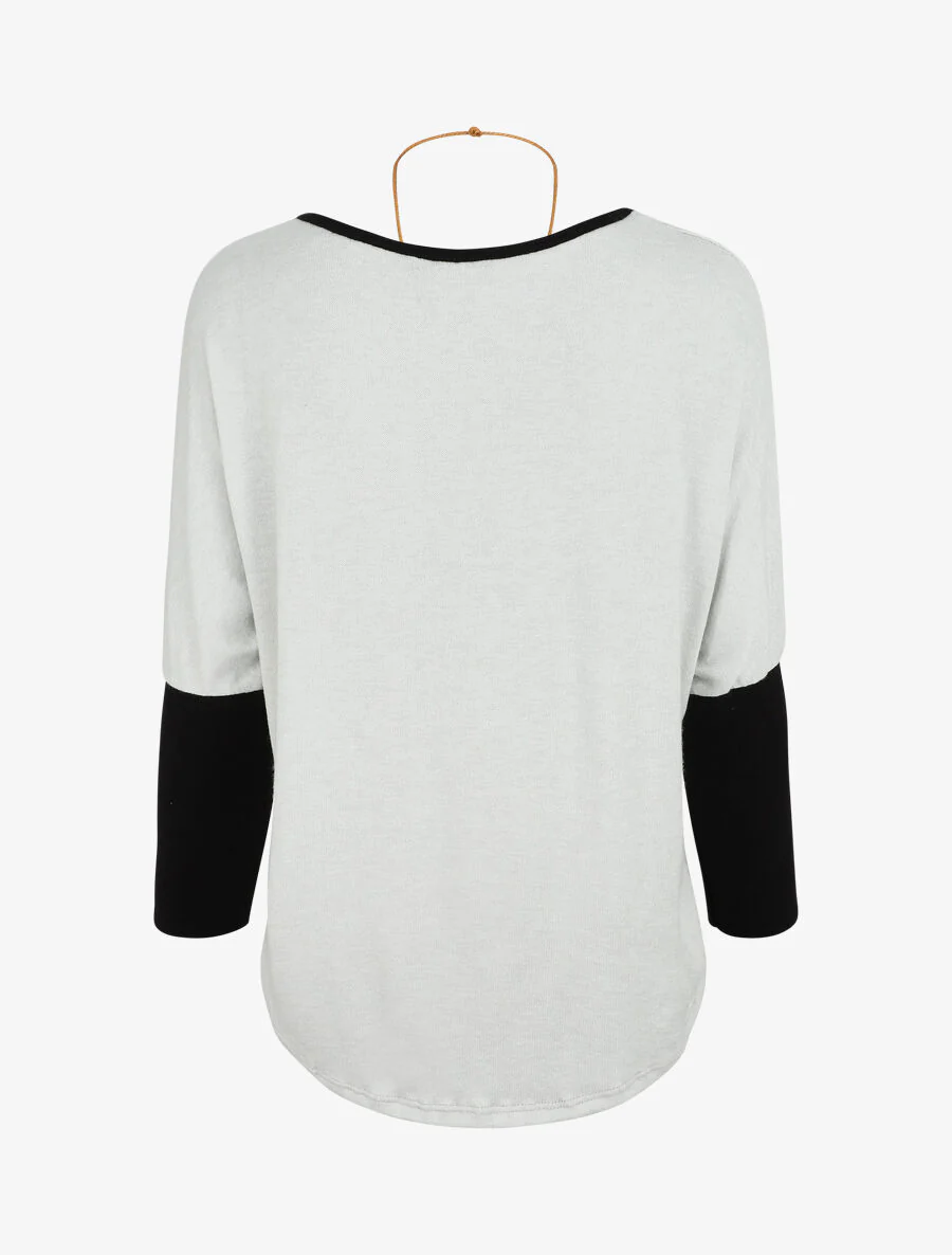 Asymmetrische lage batwing-trui - Wit - Image 2