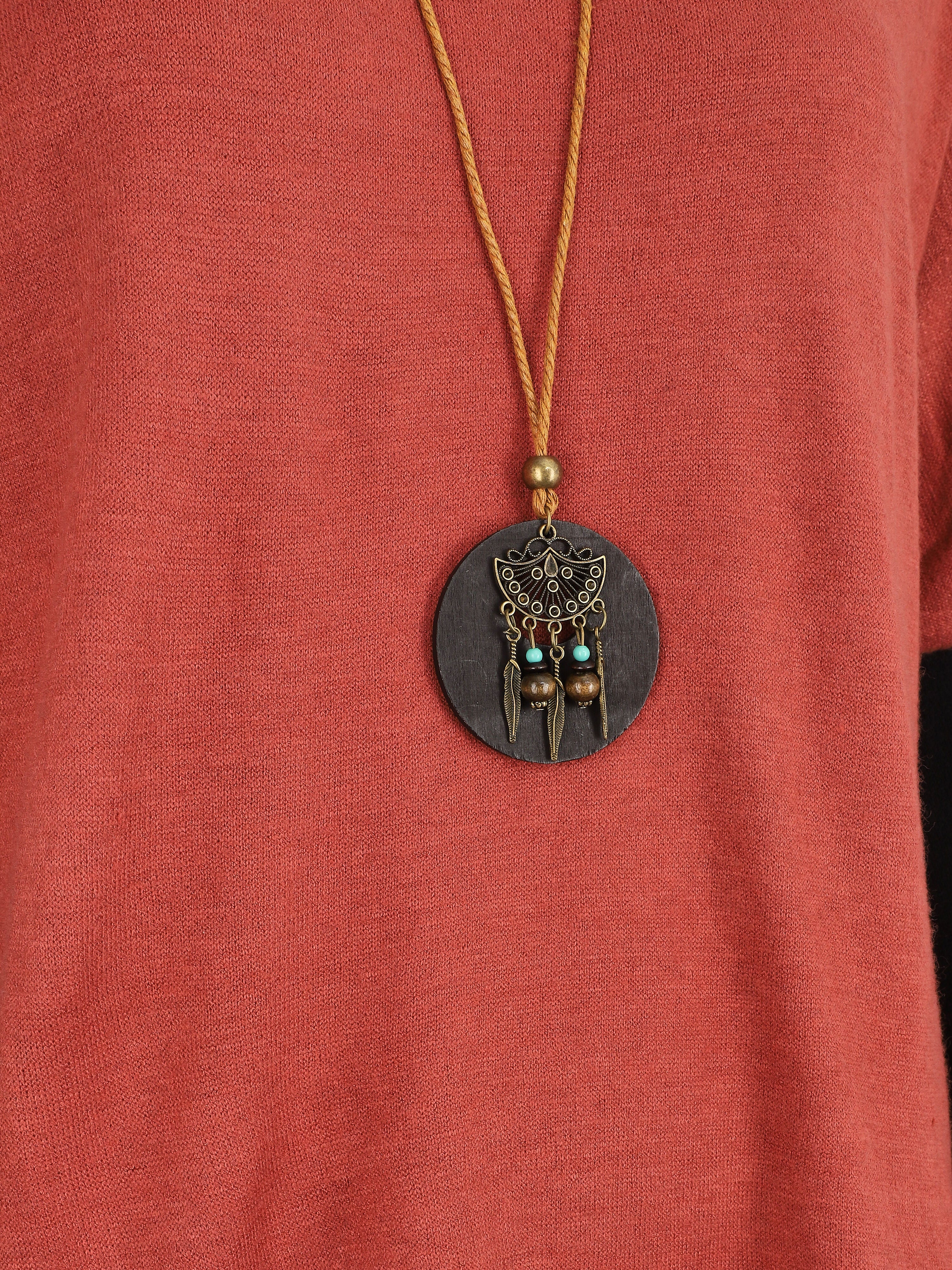 Asymmetrische lage batwing-trui - Sienarood - Image 3