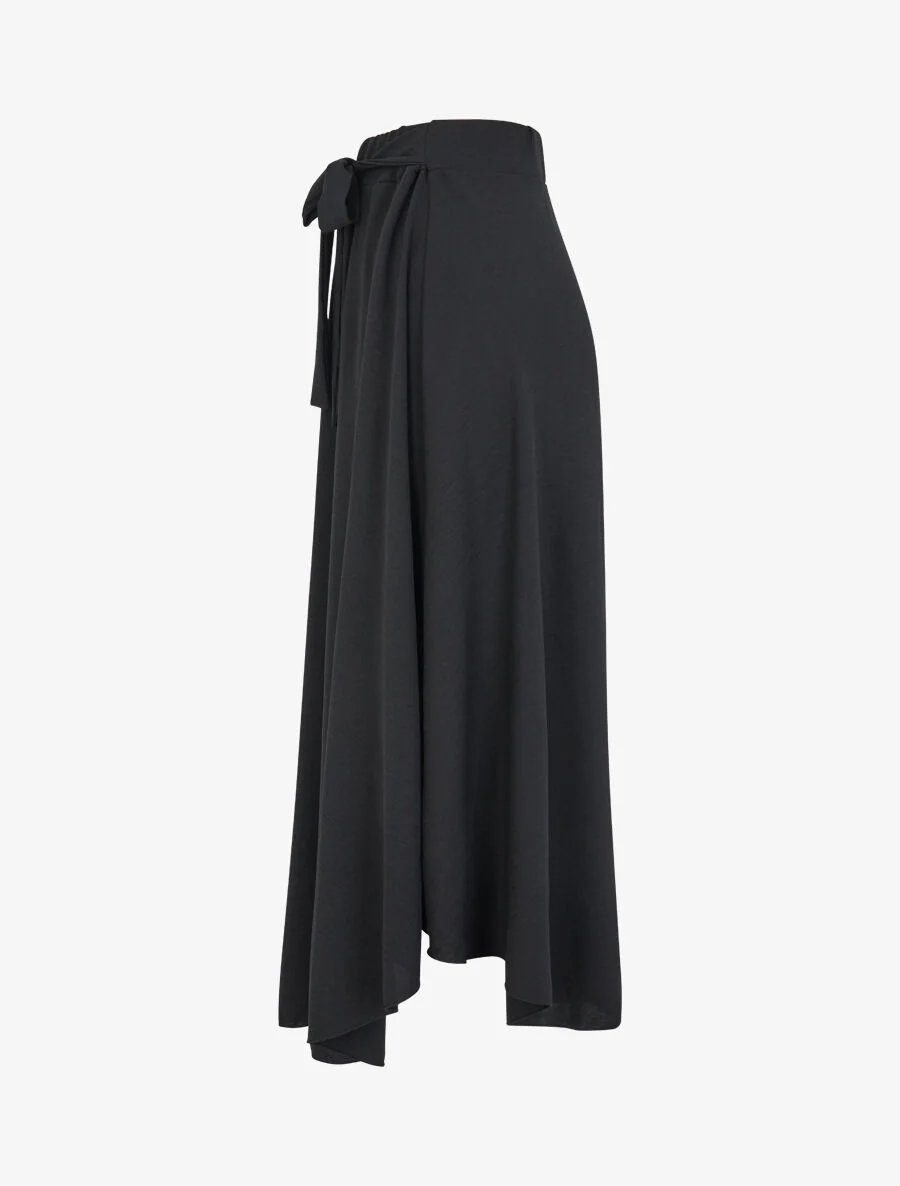 Lange rok met asymmetrische randen - Zwart - Image 2
