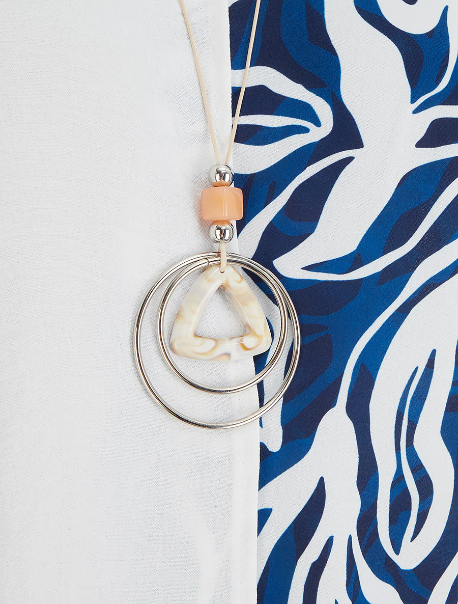 Asymmetrische mouwloze top met abstracte print - Marine - Image 3