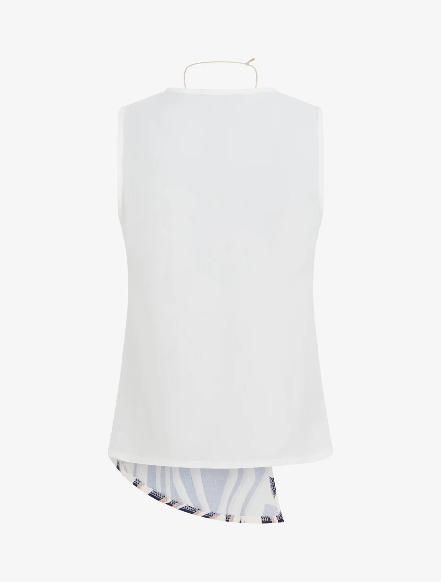 Asymmetrische mouwloze top met grafische print - Marine - Image 2