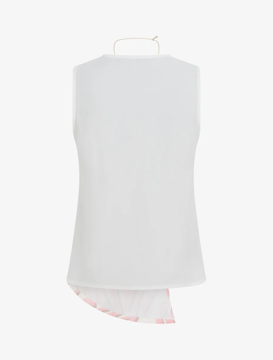 Asymmetrische mouwloze top met grafische print - Roos - Image 2