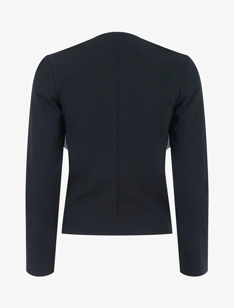 Jas met asymmetrische panden - zwart - Image 2