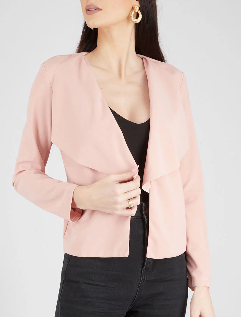 Jas met asymmetrische panden - roze