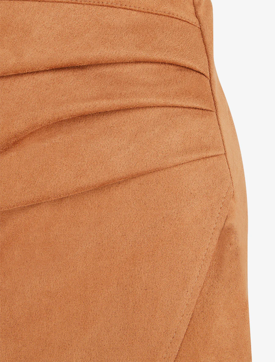 Asymmetrische rok van suèdine - Kameel - Image 3