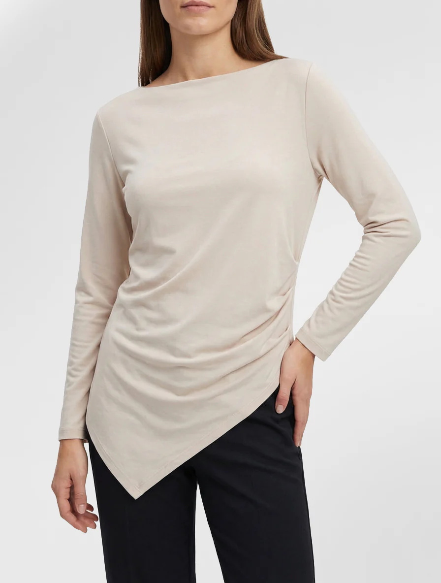 Asymmetrische top met ronde halslijn - Beige - Image 4