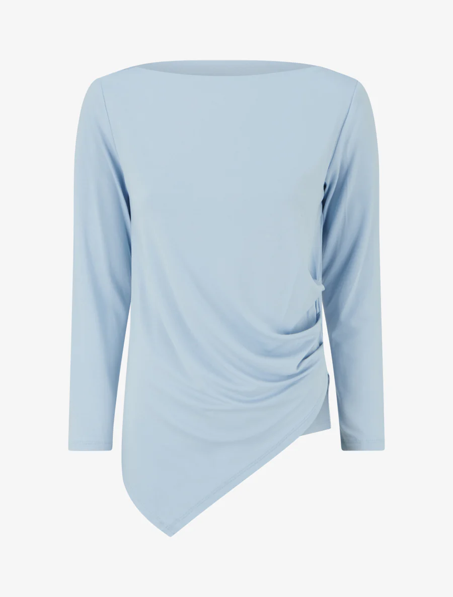 Asymmetrische top met ronde halslijn - Lichtblauw