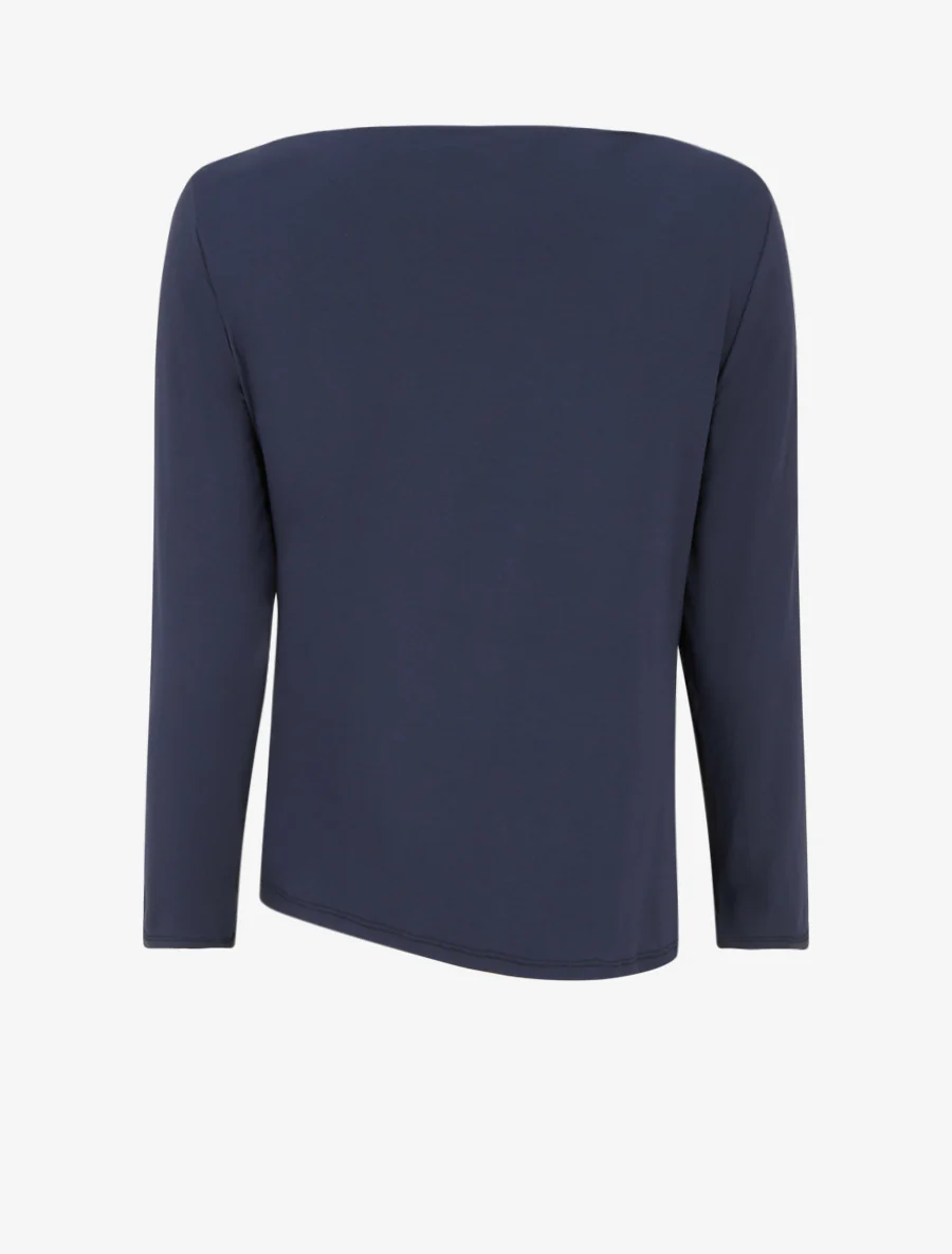 Asymmetrische top met ronde halslijn - Marine - Image 2
